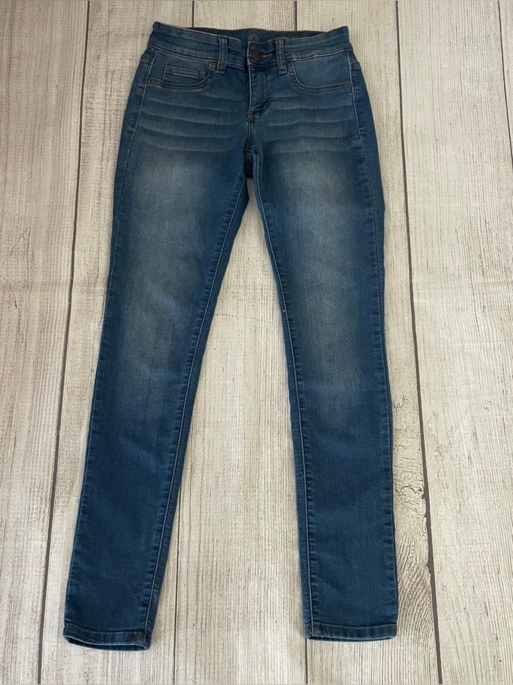 Y2K SO Women’s Juniors Medium Wash Blue Denim Low Rise Jeggings Size 3